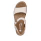 Beige remonte Riemchensandalen D0Q52-60 mit einem Klettverschluss. Schuh von oben.