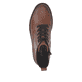 Braune remonte Damen Schnürstiefel D3S71-24 mit einem Reißverschluss. Schuh von oben.