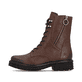 Braune remonte Damen Schnürstiefel D3A71-22 mit einem Reißverschluss. Schuh Außenseite.