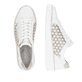 Weiße remonte Damen Sneaker Low D2E03-80 mit Reißverschluss sowie Komfortweite G. Schuh von oben, liegend.
