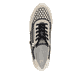 Schwarze vegane remonte Damen Sneaker Low D1329-03 mit einem Reißverschluss. Schuh von oben.