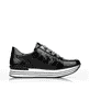 Schwarze remonte Damen Sneaker Low D1302-02 mit einem Reißverschluss. Schuh Innenseite.
