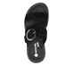 Schwarze remonte Damen Pantoletten D2N53-02 mit einem Klettverschluss. Schuh von oben.