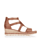 Kastanienbraune remonte Damen Keilsandaletten D3053-24 mit einer leichten Sohle. Schuh Innenseite
