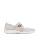 Ballerines remonte beiges pour femme R3519-60 avec fermeture velcro. Côté intérieur de la chaussure.