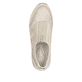 Beige vegane remonte Damen Slipper D0T08-61 mit einem Reißverschluss. Schuh von oben.
