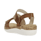 Braune remonte Riemchensandalen R6860-24 mit einem Klettverschluss. Schuh von hinten.