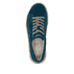 Petrolfarbene remonte Damen Schnürschuhe D3Q00-12. Schuh von oben.