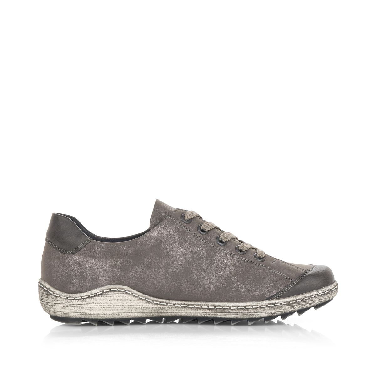Graue remonte Damen Schnürschuhe R1402-44 mit wasserabweisender TEX-Membran. Schuh Innenseite.