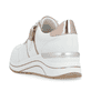 Weiße remonte Damen Sneaker Low D0T04-80 mit Reißverschluss sowie Extraweite H. Schuh von hinten.