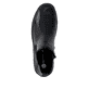 Vegane, schwarze remonte Chelsea Boots R7994-02 mit einem Reißverschluss. Schuh von oben.