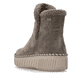 Graue remonte Damen Kurzstiefel D4A73-45 mit wasserabweisender TEX-Membran. Schuh von hinten.