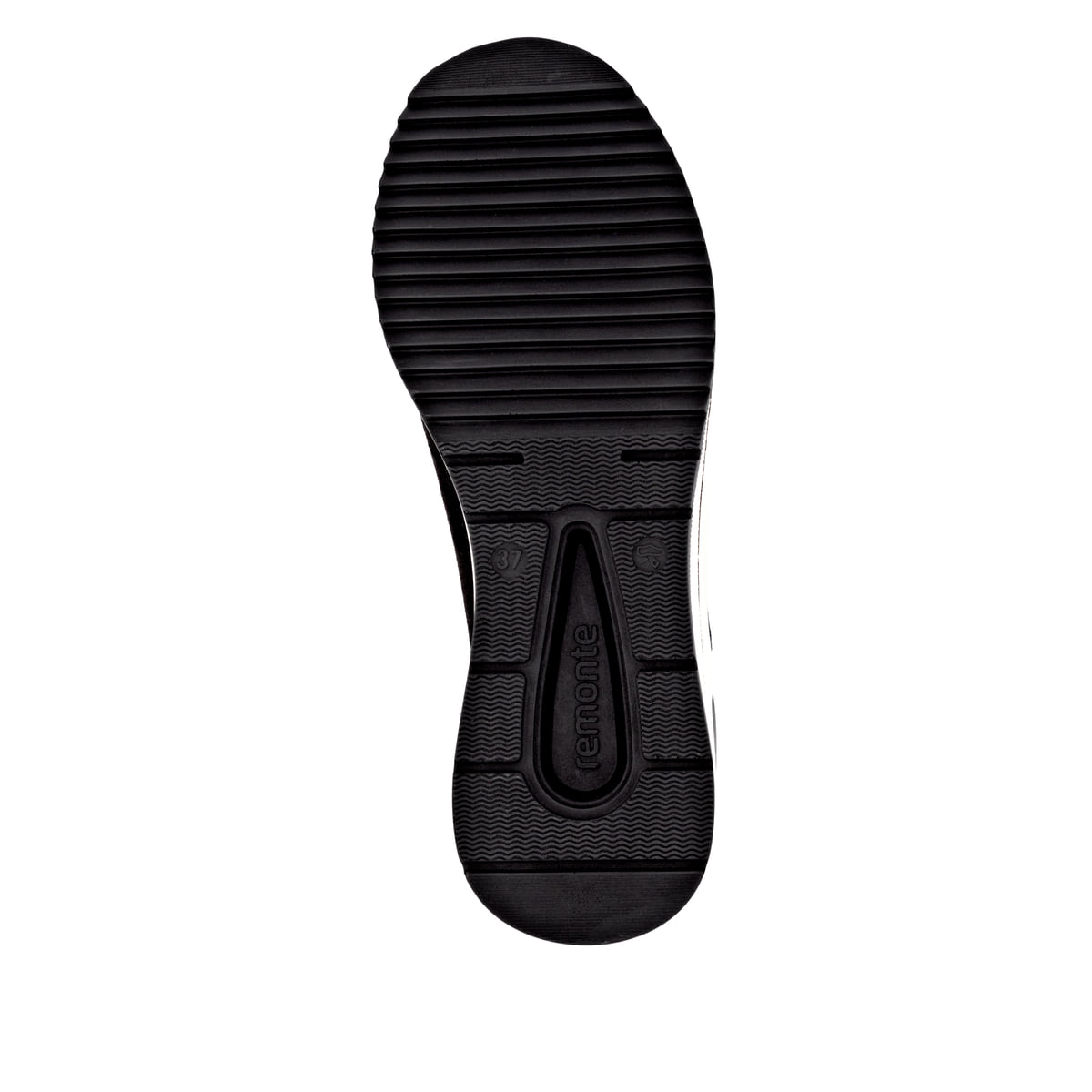 Vegane, schwarze remonte Damen Kurzstiefel D0T78-02 mit einem Reißverschluss. Schuh Laufsohle.