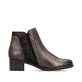 Bottines remonte métalliques pour femme R5172-90 avec fermeture éclair. Chaussure vue de l'arrière.