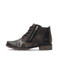 Bronze-dunkelbraune remonte Damen Schnürstiefel D4378-91 mit auffälligem Muster. Schuh Außenseite.