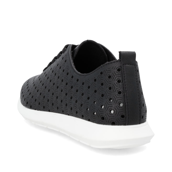 Schwarze remonte Damen Schnürschuhe R7101-00 mit der Komfortweite G. Schuh von hinten.