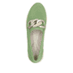 Grüne remonte Damen Loafer D1G11-52 mit Gummizug sowie gepolsterter Einlegesohle. Schuh von oben.