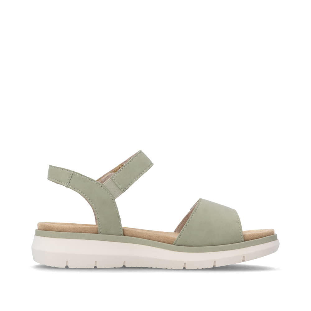 Grüne remonte Riemchensandalen D2K58-52 mit einem Klettverschluss. Schuh Innenseite.