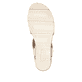 Beige remonte Keilsandaletten D2L54-60 mit Gummizug sowie weicher Innensohle. Schuh Laufsohle.