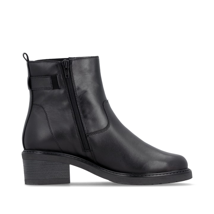 Schwarze remonte Chelsea Boots D1A82-00 mit einem Reißverschluss. Schuh Innenseite.