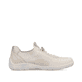 Beige remonte Damen Slipper R3518-60 mit einem Gummizug sowie der Komfortweite G. Schuh Innenseite.