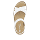 Weiße remonte Riemchensandalen D2049-83 mit einem Klettverschluss. Schuh von oben.