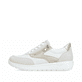Weißgraue vegane remonte Damen Schnürschuhe D2V02-80 mit einem Reißverschluss. Schuh Außenseite.