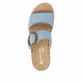 Blaue remonte Damen Pantoletten R6858-10 mit trendiger Schnalle. Schuh von oben.