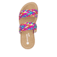 Mehrfarbige vegane remonte Damen Pantoletten D2N52-90 mit einem Gummizug. Schuh von oben.