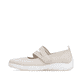 Ballerines remonte beiges pour femme R3519-60 avec fermeture velcro. Côté extérieur de la chaussure.