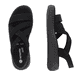 Schwarze remonte Riemchensandalen D3L52-00 mit einem Gummizug sowie Extraweite H. Schuh von oben, liegend.