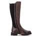 Dunkelbraune remonte Hochschaftstiefel D1W77-25 mit einem Reißverschluss. Schuh Innenseite.