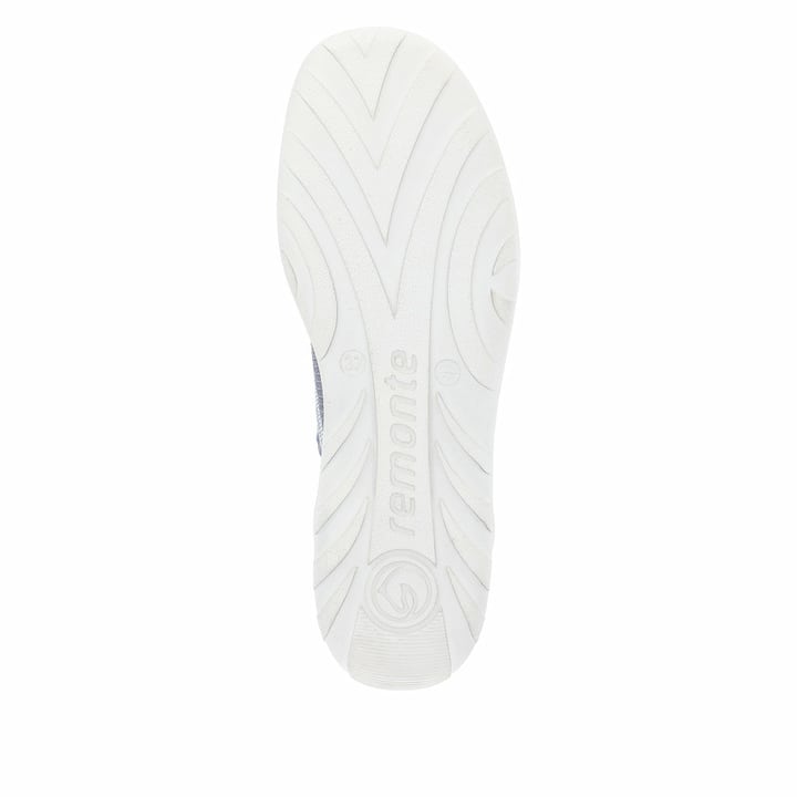 Blaue remonte Damen Slipper R3518-15 mit einem Gummizug sowie der Komfortweite G. Schuh Laufsohle.