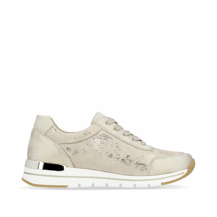 Goldene remonte Damen Sneaker Low R6700-61 mit einem Reißverschluss. Schuh Innenseite.