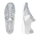 Blaue remonte Damen Schnürschuhe R3403-14 mit einem Reißverschluss. Schuh von oben, liegend.