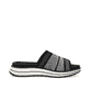 Schwarze remonte Damen Pantoletten D1J54-03 mit einem Gummizug. Schuh Innenseite.