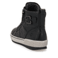 
Nachtschwarze remonte Damen Schnürschuhe D0777-01 mit einer dämpfenden Profilsohle. Schuh von hinten