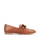 Braune remonte Damen Loafer D0K00-24 mit einem Gummizug. Schuh Innenseite.