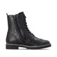 Schwarze remonte Damen Schnürstiefel D2Q73-00 mit einem Reißverschluss. Schuh Innenseite.