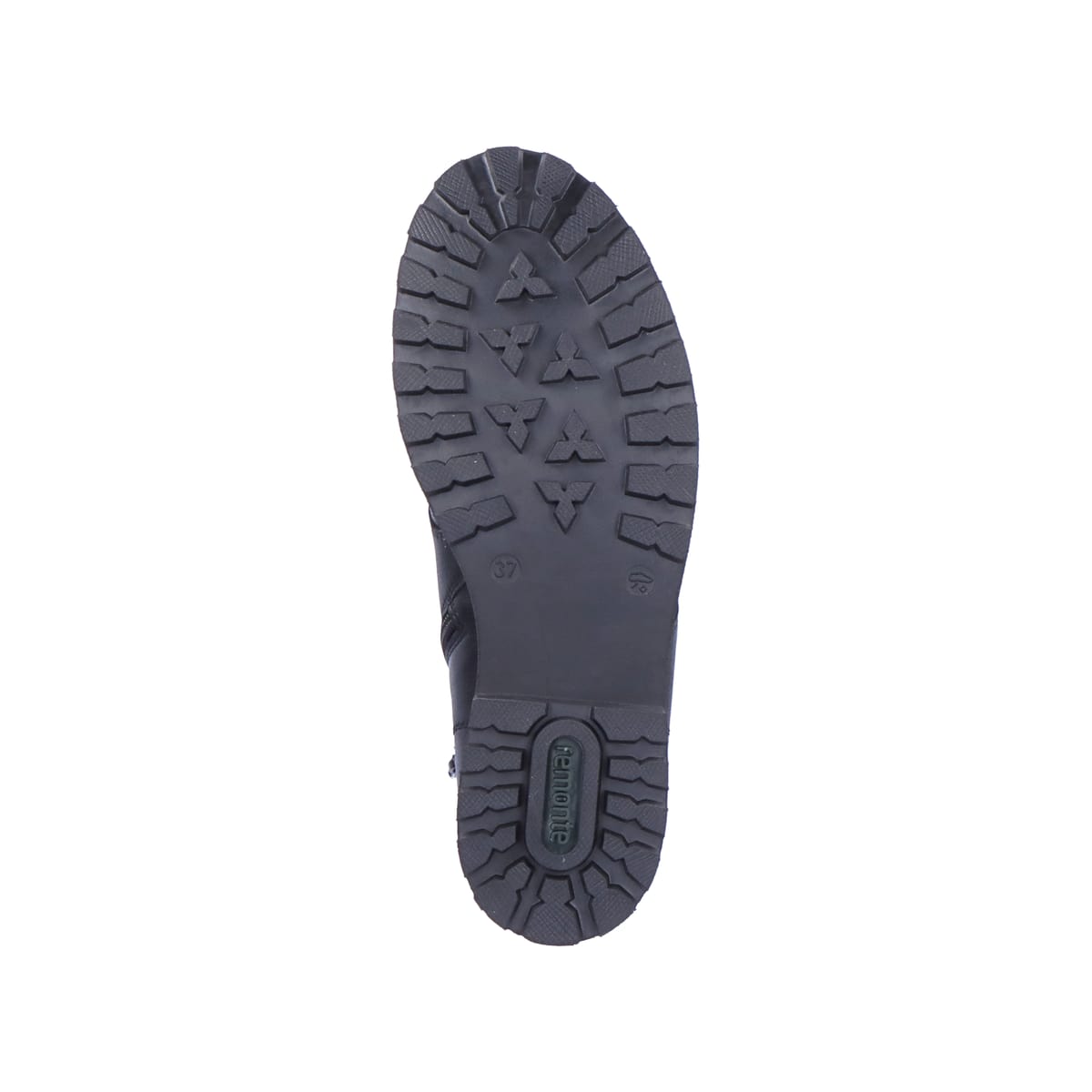 Schwarze remonte Damen Biker Boots D8475-01 mit wasserabweisender TEX-Membran. Schuh Laufsohle.