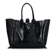 remonte Shopper Q0748-00 in Schwarz mit Wendefunktion, silbernem Logo-Anhänger und geräumigem Hauptfach. Rückseite.