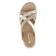 Grünbeige remonte Riemchensandalen D3J53-52 mit einem Klettverschluss. Schuh von oben.