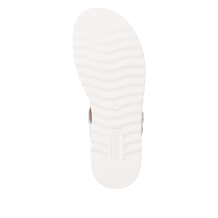 Weiße remonte Riemchensandalen D3P53-80 mit trendiger Schnalle. Schuh Laufsohle.