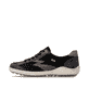 Chaussures à lacets remonte noires pour femmes R1443-03. Côté extérieur de la chaussure.