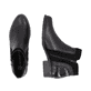 Schwarze remonte Damen Kurzstiefel D6893-02 mit einem Reißverschluss. Schuh von oben, liegend.