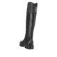 
Mitternachtsschwarze remonte Damen Hochschaftstiefel R6581-04 mit Reißverschluss. Schuh von hinten