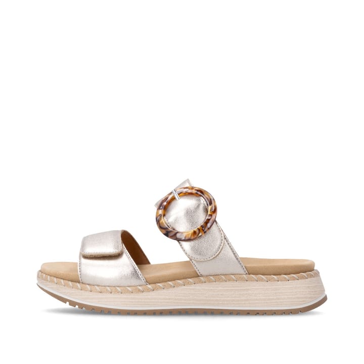 Metallische remonte Riemchensandalen D3J51-90 mit metallischem Finish. Schuh Außenseite.