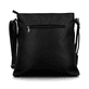 Sac bandoulière remonte Q0729-01 en noir avec des bretelles ajustables et deux poches extérieures. Verso.