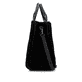 remonte Shopper Q0766-00 in Schwarz mit Reißverschluss, zusätzlichem Schulterriemen und fluffy Obermaterial. Rechtsseitig.