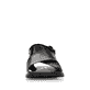 Tiefschwarze remonte Damen Riemchensandalen D3650-01 mit Klettverschluss. Schuh von vorne.
